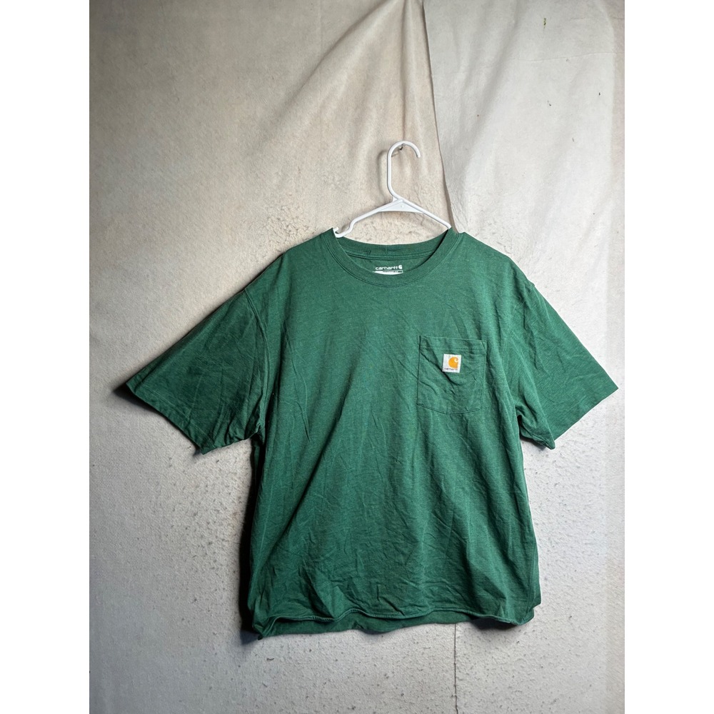 Carhartt K87 Mens Loose Fit Pocket T-Shirt Green Heather Large L Short Sleeve